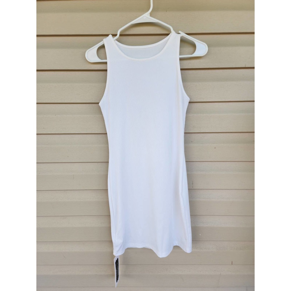 NWT Blush Mark White Ribbed Sleeveless Body‎ Con Dress Small